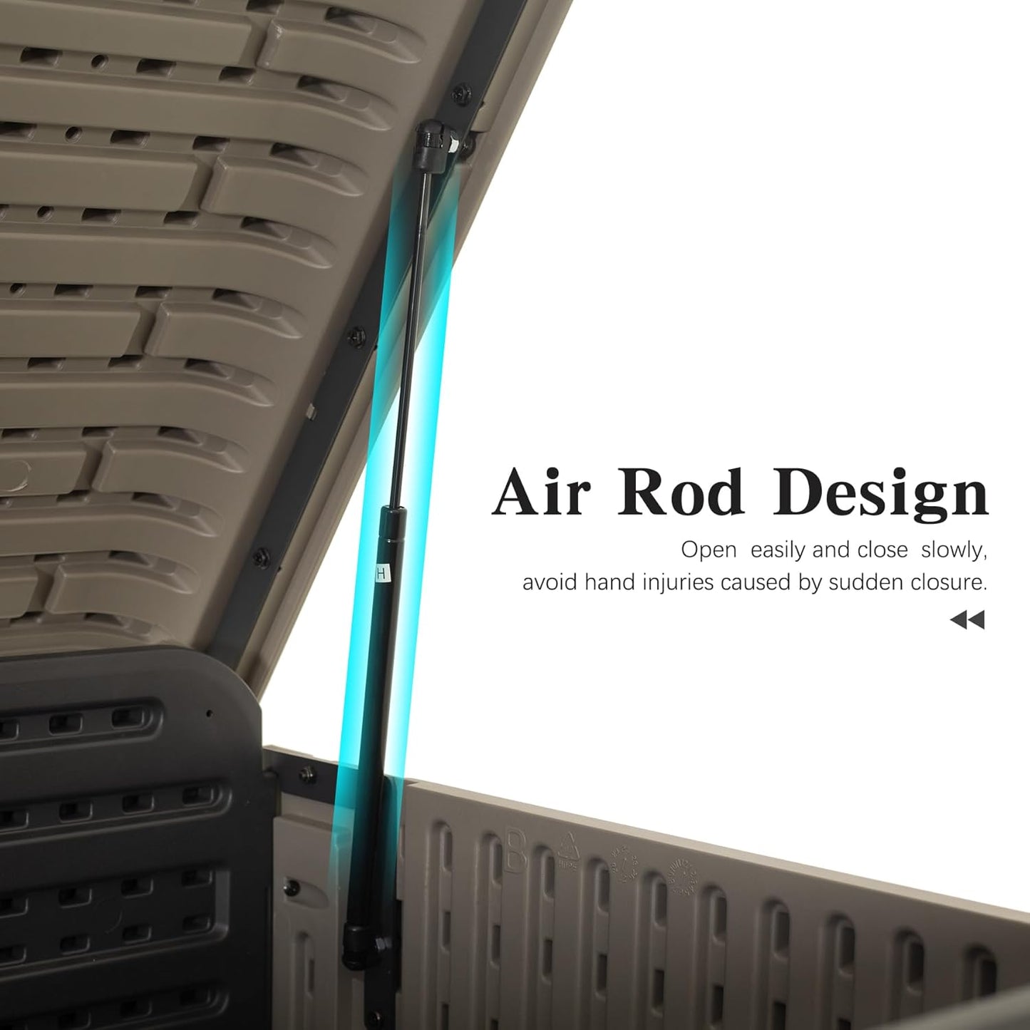 Domi 260 Gallon Resin Deck Box, Waterproof & UV-Resistant Outdoor Large Storage Box Lockable Storage Bin for Patio Cushions Pool Supplies Garden Tools and Delivery Storage