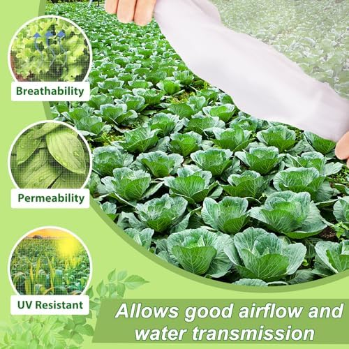 Garden Netting, 10 x 33 Ft Garden Mesh Netting for Plants Vegetable Fruit, Insect Mesh Garden Netting with 100 Cable Ties, Anti Bird Insect Net for Protection Vegetables