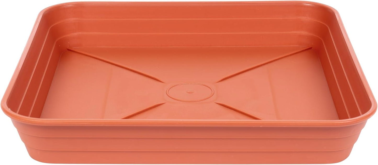 4 Pack Square Plant Saucer Tray 8 inch, 6 8 10 12 14 16 18 20 inch Heavy Duty Plastic Square Plant Saucers for Indoors Outdoor, Flower Planter Drip Trays for Pots, Seed Starting Tray