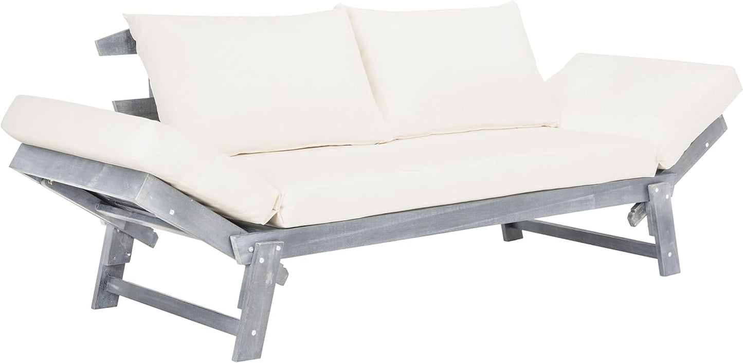 SAFAVIEH PAT6745A Outdoor Collection Tandra Grey Modern Contemporary Daybed Day Bed