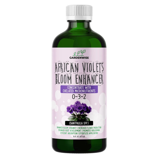 0-3-2 African Violet Fertilizer for Indoor Plants: Concentrated Plant Food – Plant Fertilizer, Bloom Booster for All Violets, Indoor Flowering Plants, Vigorous Growth and Blooming (16 OZ)