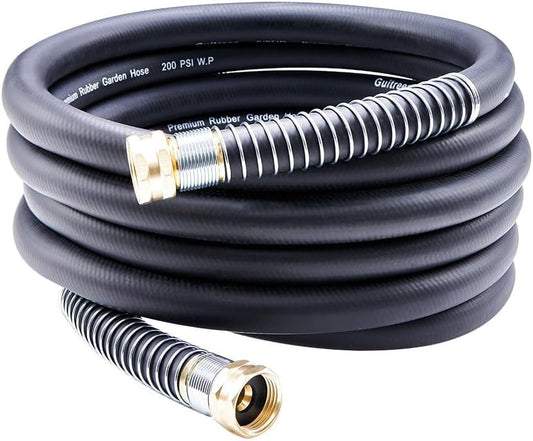Leader Garden Hose 15ft x 3/4", Heavy Duty Short Water Hose, Female to Female Fittings, Five Layered Braiding for Durability, 1000PSI Burst, 300PSI Working (Black)