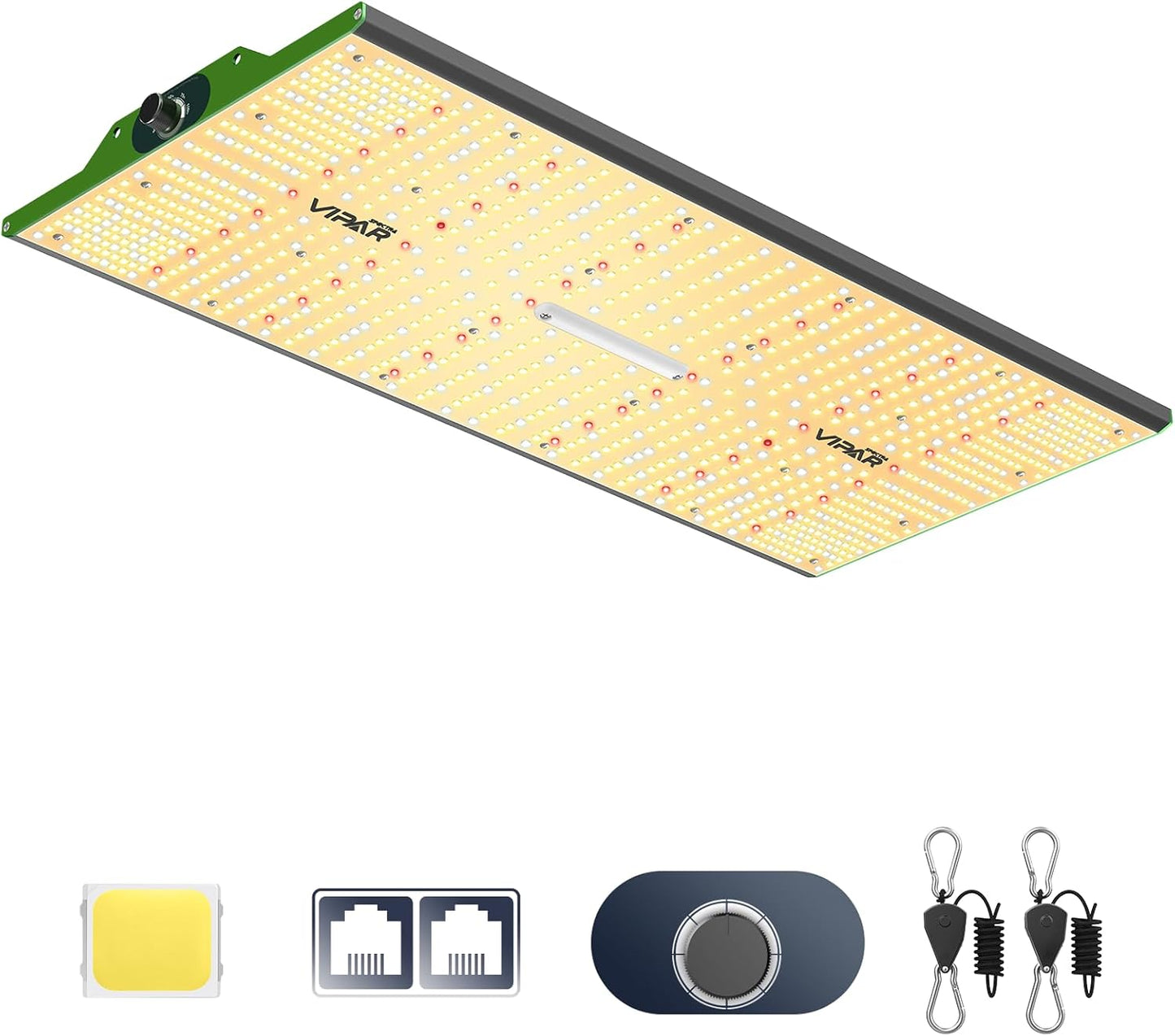 VIPARSPECTRA P2000 LED Grow Lights for Seed Starting Vegetables Bloom, 250 Watt Dimmable Plant Light Dimming Daisy Chain Grow Lights for Indoor Plants Full Spectrum in 4x2/3x3 Grow Tent
