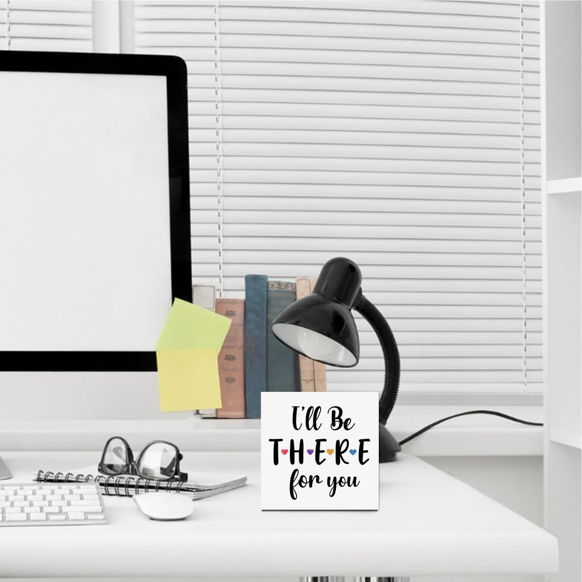 I'll Be There for You Friendship Quote Wooden Box Sign, Friends Wooden Sign Office Desk Decor for Shelf Tabletop Counter, Friends Merchandise