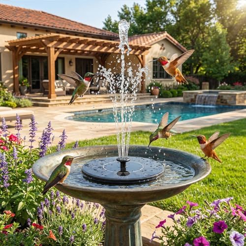 Solar Fountain, Floating Solar Water Pump for Bird Bath
