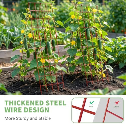 59" H Cucumber Trellis, 2 Pack Foldable A Frame Garden Trellis