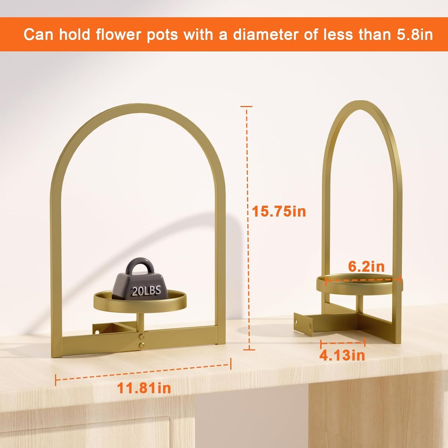 Wall Plant Holder, Wall Planter for Indoor Plants, Window Plant shelves for Multiple Plants Indoor Outdoor, Framed Plant Holder for Home Decor (3 Pack)