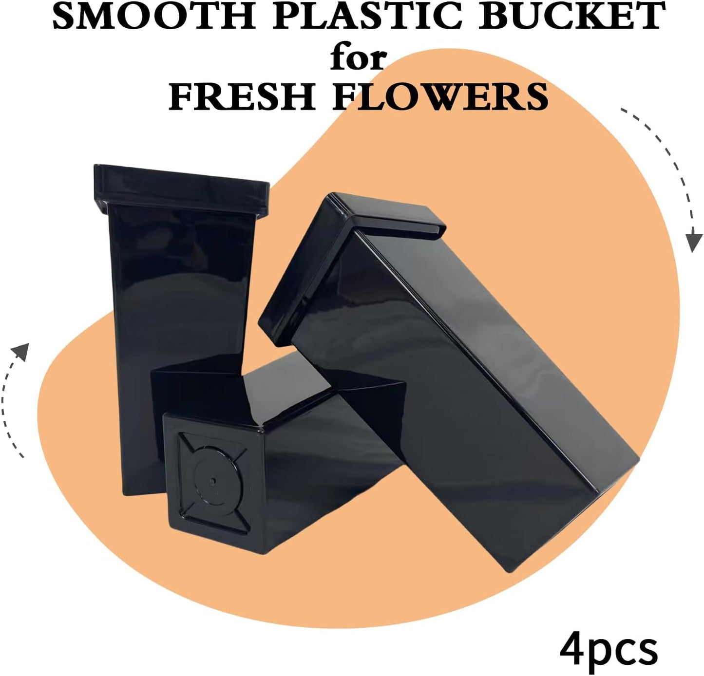 Tongmo 2-Tier Flower Display Stand with 4 Buckets - Movable Plant Cart for Heavy Duty Flower Rack - Perfect for Flower Shops, Homes, Cafés, and Offices (2-Tier with Bucket)