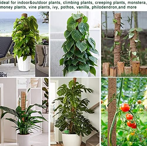 Fabulas Moss Pole 58.7 Inch - Monstera Plant Support 5 Pack, 17.5" and 12" Plant Stakes for Indoor Plants Coco Coir Moss Pole Sticks for Climbing Potted Live Plants, Pothos, Philodendron