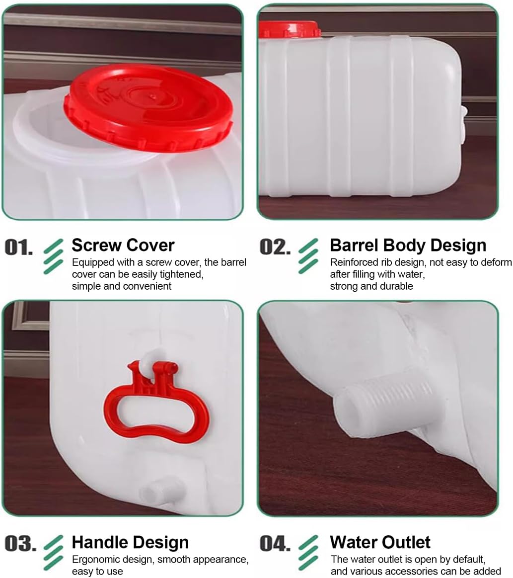 Plastic Water Tank 25L/35L/50L/80L/110L/200L Water Container，Rain Water Tank，Food-Grade Rectangular Thickened Water Tower with Faucet for Household Water Storage(Size:35L)