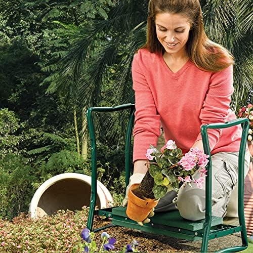 Moclever Garden Kneeler and Seat - Gardening Stool Bench Kneeling Pad with Handles - Foldable Stool for Ease of Storage - Thicken EVA Foam Pad Protect Knee with Tool Pouch for Gardening,Fishing