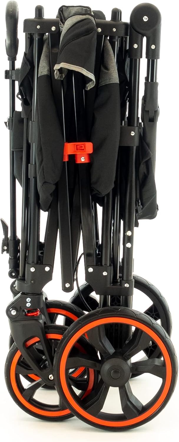 Creative Outdoor Push Pull All-Terrain Collapsible Folding Stroller Wagon for Kids, 150lbs Weight Capacity, Platinum Series, Beach, Park, Garden & Tailgate, (Black)