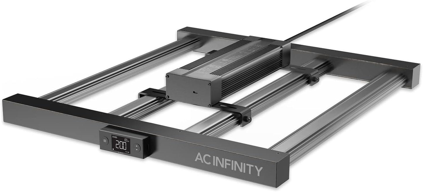 AC Infinity IONFRAME EVO4, Samsung LM301H EVO Bar LED Grow Light 3x3, 896 Diodes, with Schedule Controller, 300W Full-Spectrum Commercial Plant Lights for Indoor Growing in Grow Rooms & Greenhouses