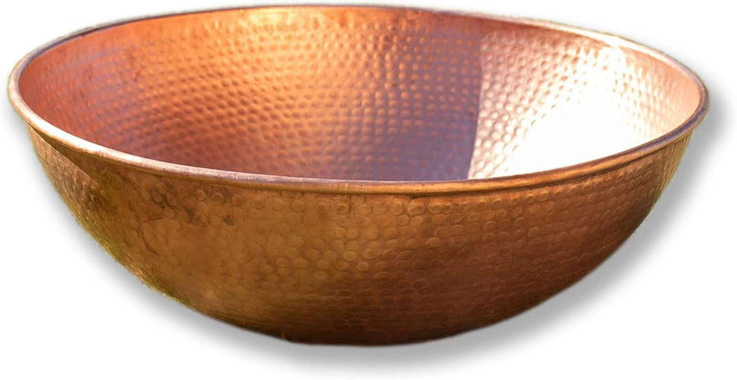 Nutshell Stores Hand Hammered Copper Basin - 18 Inch