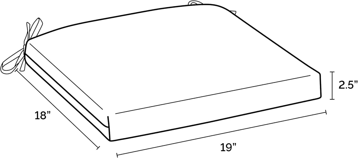 Arden Selections Rocking Chair Cushion, 19 x 18, Rain-Proof, Fade Resistant, Cushions for Rocking and Outdoor Chairs 19 x 18, Stone Grey Leala (Pack of 4)