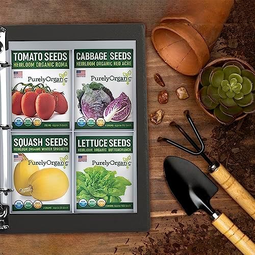 Performore Seed 400 Storage Organizer Sleeves (3.5" x 5.25") – 4 Pocket Garden Seed Organizer Fits Standard 3-Ring Binders – for Seed Packets, Coupons, Photos, and Cards – 50 Pack