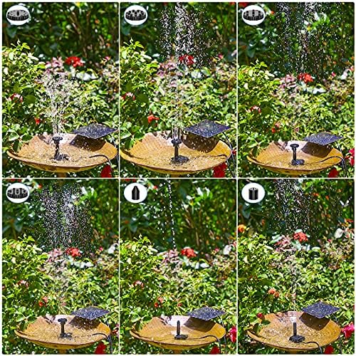 AISITIN 2‑Pack DIY Solar Fountain Pump with 6 Nozzles & 9.8ft Power Cord