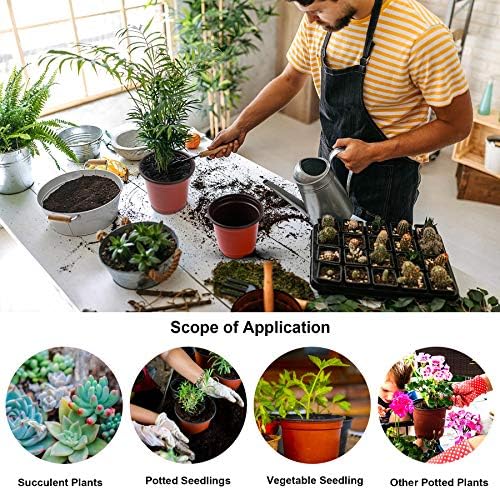 Nursery Pot, 110 Pcs 4" Plastic Plants Pot,Seed Starting Pots, Indoor Outdoor Seeding pots