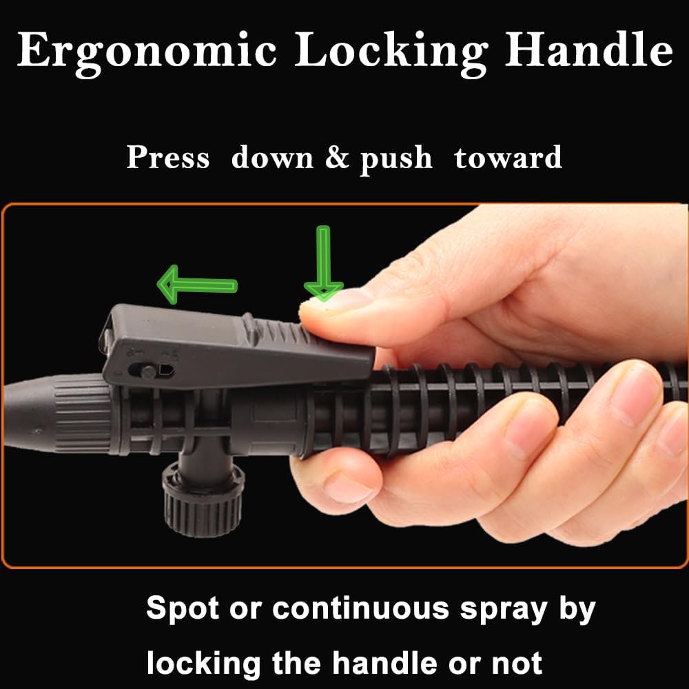 NewBeeclassic 1.3Gal/5L Garden Sprayer, Pressurized Water Spray Bottle with Adjustable Shoulder Strap Pump Pressure Sprayer for Weeds, Lawn Care & Pesticides (Orange)