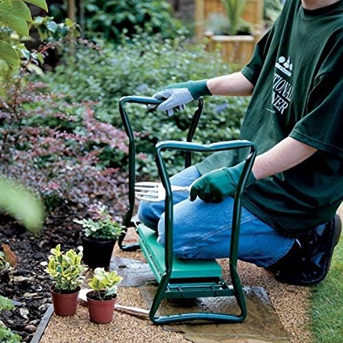 Garden Kneeler Seat, Foldable Garden Seat with Tool Bag, Kneeling Pad, Gardening Stool for Elderly, Gardening, Outdoor Use