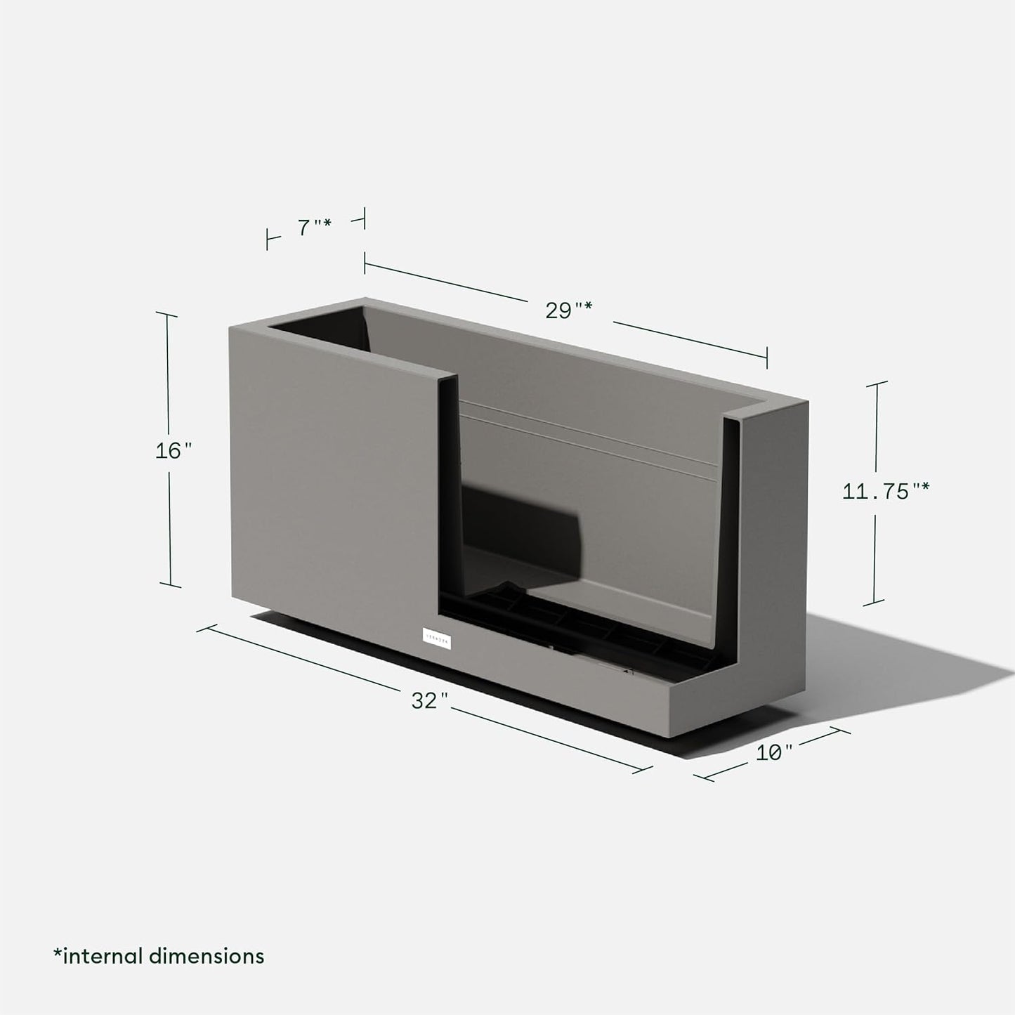 Veradek Block Series Long Box Planter - Large Rectangular Planter for Indoor or Outdoor Patio/Porch | Durable All-Weather Use with Drainage Holes | Modern Décor for Tall Plants, Flowers or Shrubs