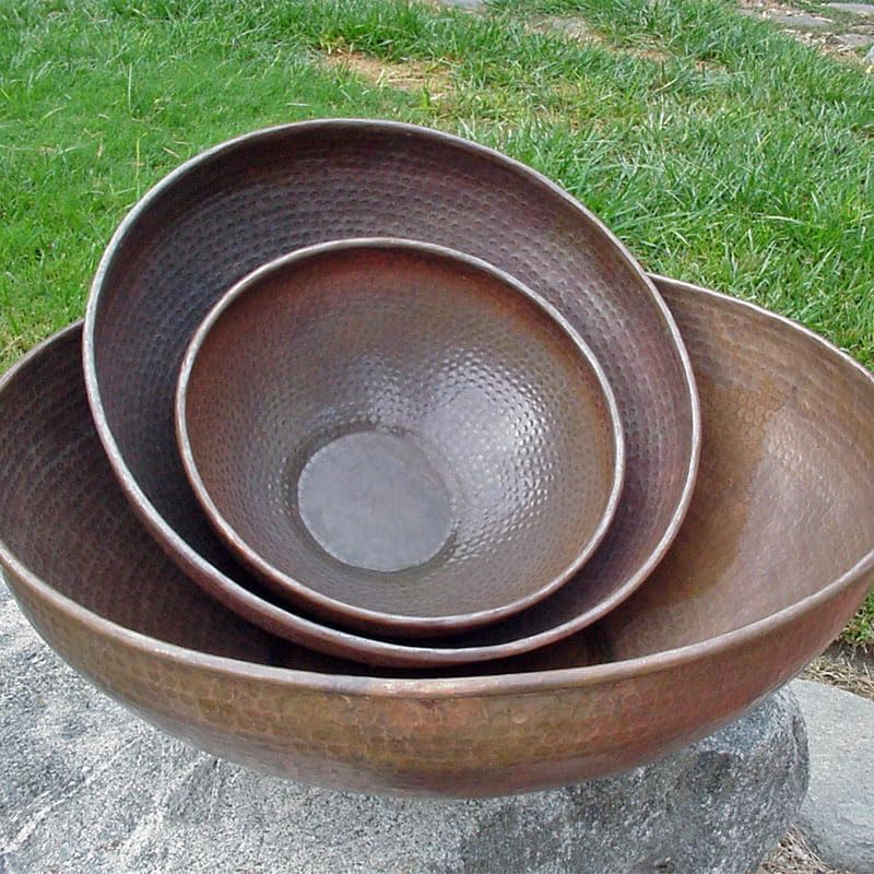 Nutshell Stores Hand Hammered Copper Basin - 18 Inch