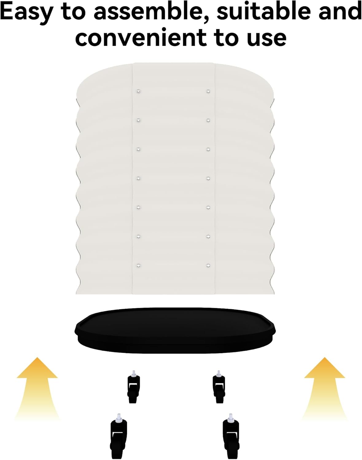 24x24x28in Galvanized Raised Garden Bed with Wheels & Water Reservoir – Durable Outdoor Planter Box, Elevated Raised Beds for Gardening, Portable Garden Box for Indoor/Outdoor Plants,White