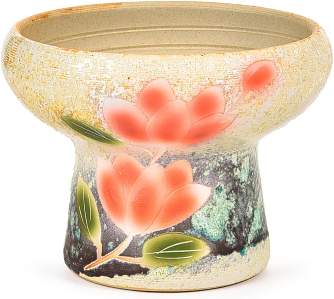 Sungmor 7.5 Inch Large Succulent Plant Pots, Pretty Hand Painted Ceramic Planter with Drainage, Indoor Outdoor Cactus Planter Bonsai Pot, Flower Pot for Indoor Plants Garden Windowsill Desktop Decor