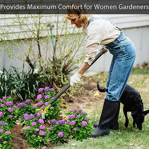 DonSail Hoe Garden Tool - Scuffle Garden Hoes for Weeding Gardening Long Handle Heavy Duty - Adjustable Weeding Loop Stirrup Hoe 30-43 Inch Black