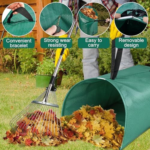 60 Gallon Leaf Collector, Collapsible Lawn & Leaf Bag for Yard Cleanup
