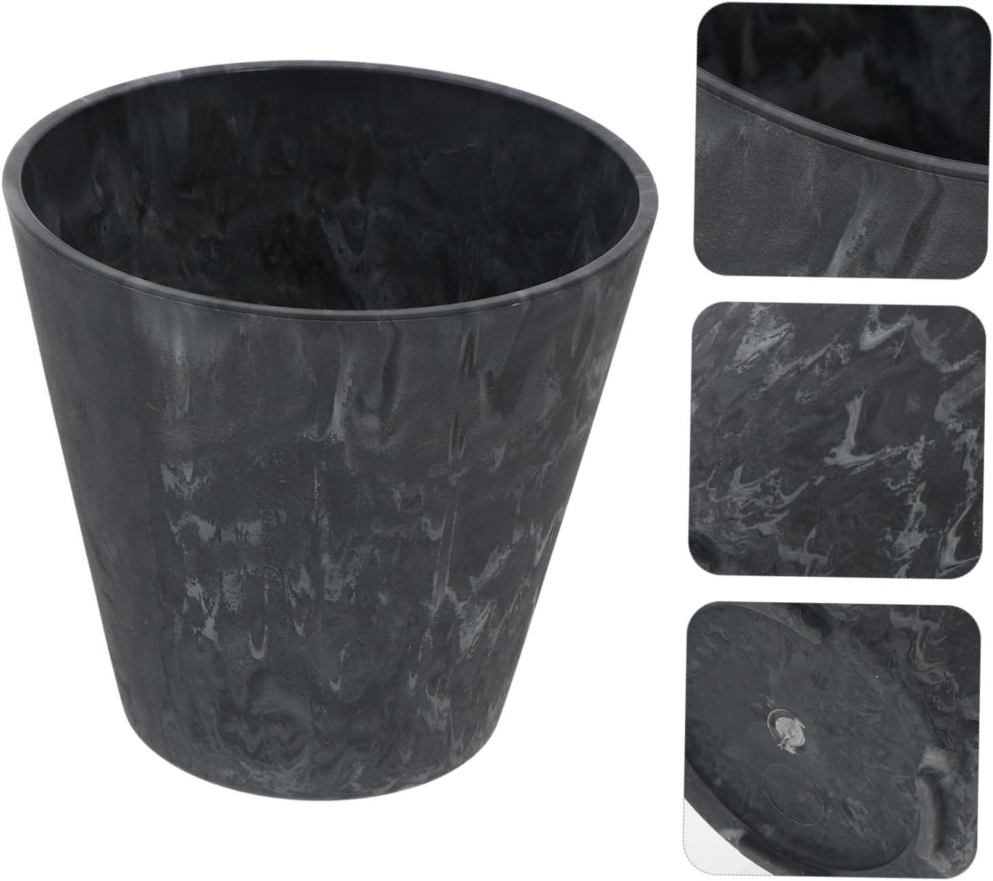 Nordic Style Plastic Flower Pot Planter with PP Resin Frost-Resistant Indoor Outdoor Garden Plant Container for Succulent Office Decor in Grey Blue