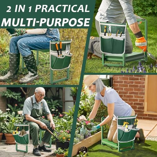 Garden Kneeler and Seat, 10.2" Wider Heavy Duty Thick for Kneeling and Seat
