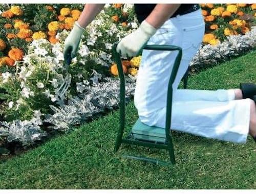 Bosmere N470 Foldable Kneeler and Garden Seat, Gardening Bench Chair with Thick Foam Pad, Metal Frame Holds Up To 250 Pounds