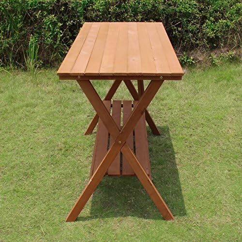 Fir Wood Potting Bench and Console Table,White