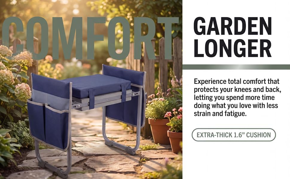 VNTA Garden Kneeler and Seat, Folding Kneeling Bench for Gardening, 2 Bags