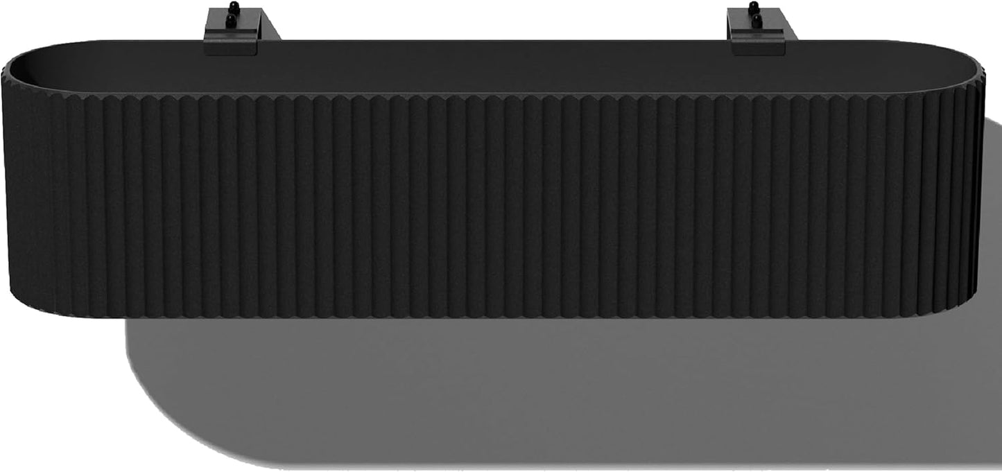 Veradek Demi Series Railing Planter - Hanging Planter Box for Windowsill/Balcony | Plastic-Stone Composite w/Railing Bracket | Modern Décor for Flowers