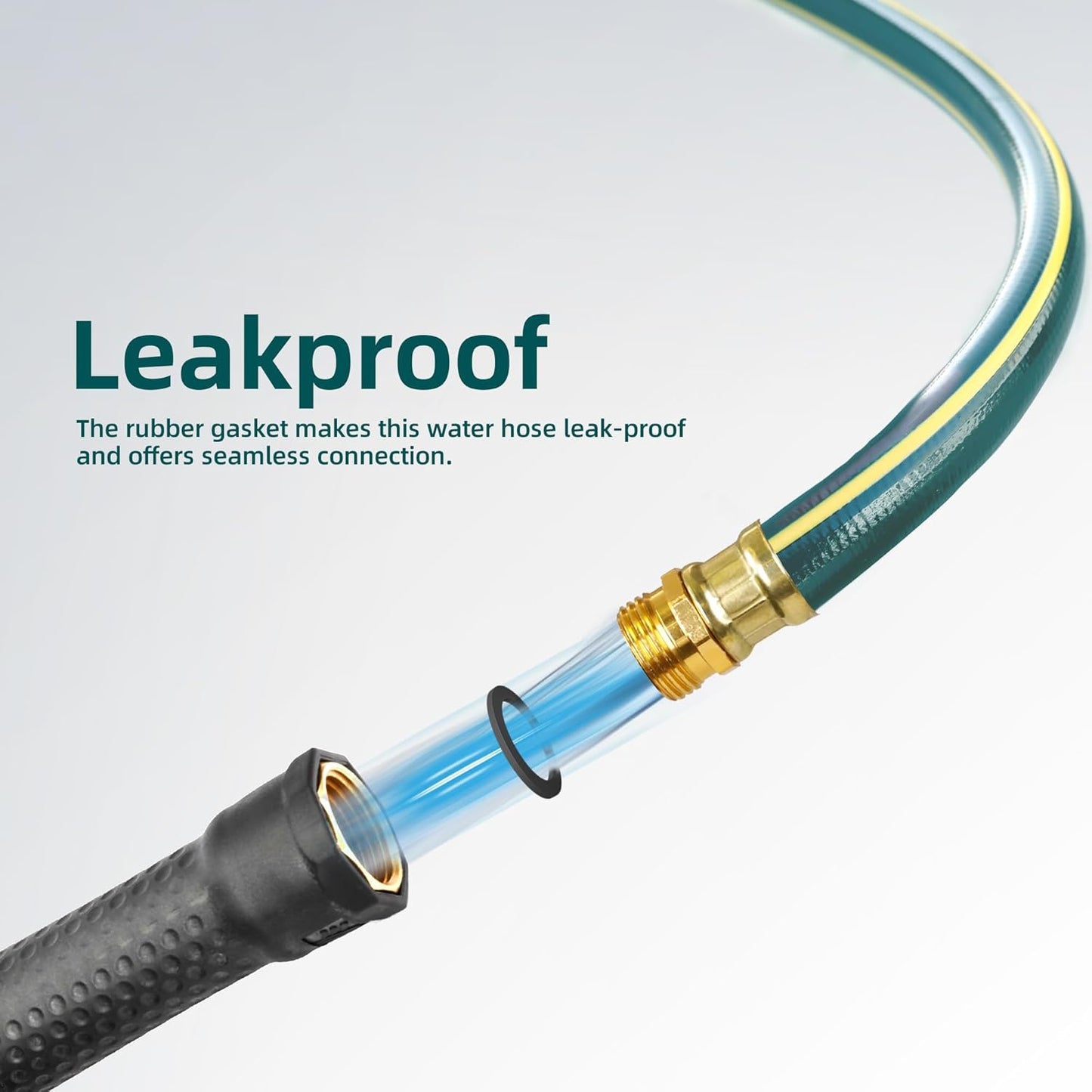 Solution4Patio Short Leader Green Garden Hose 3/4 in. x 12 ft. -Kink Free, Leakproof, Brass Aluminum Male/Female Fittings -Heavy Duty Durable Flexible Lightweight Water Pipe for Household & Commercial