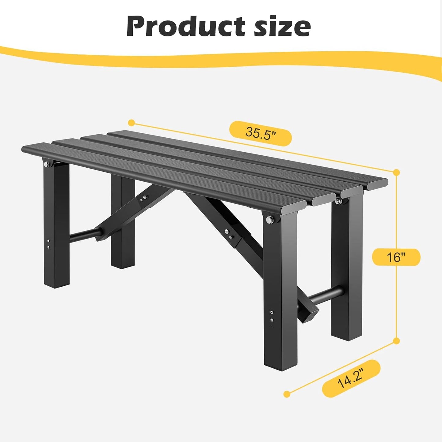 TECSPACE 2-Person Instant Folding Bench, 330 LBS Capacity Lightweight Aluminum Foldable Bench, No Assembly Required, Sets Up in 3 Seconds