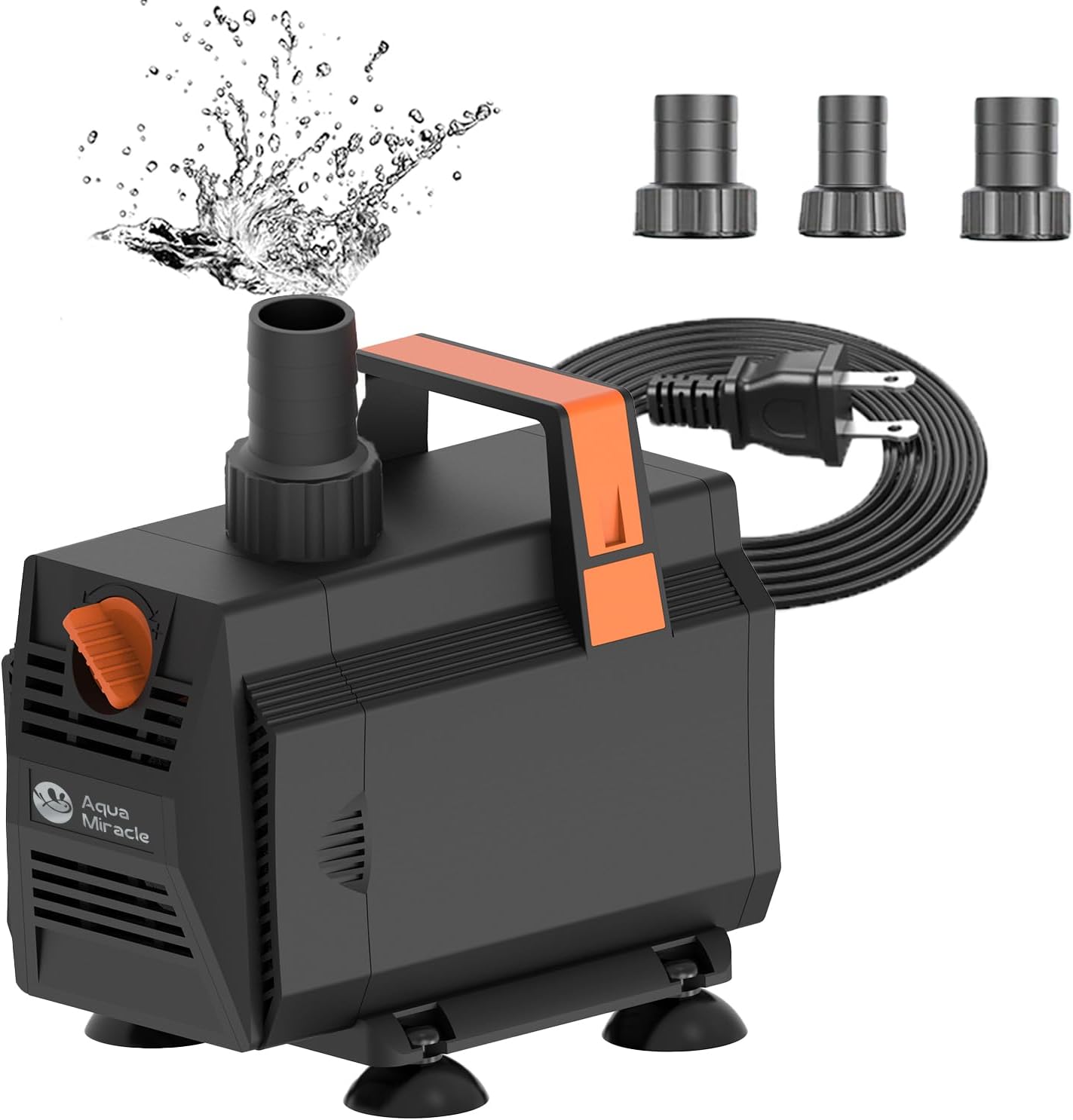 AquaMiracle 1200GPH Aquarium Water Pumps (4500L/H, 70W) Fountain Pump Pond Pump Submersible Water Pump with Flow Control for Fountain, Waterfall, Statuary, Filtration, Water feature, Hydroponics