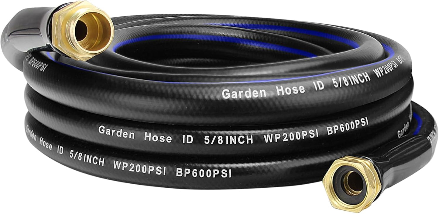 25 FT Garden Hose, Flexible No Kink Heavy Duty Garden Water Hose Flex Copper Bullet Collapsible Washer Rubber Hose 5/8 Soft Lightweight Outdoor Waterhose Manguera Para Jardin