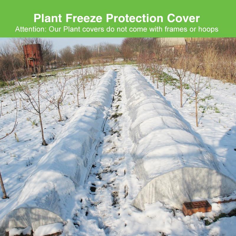 YFFSIDMY Plant Covers Freeze Protection, 6.5'x16' Frost Blankets for Outdoor Plants, Winter Tree Frost Cloth Plant Freeze Protection, Garden Heat Protection Floating Row Cover, White