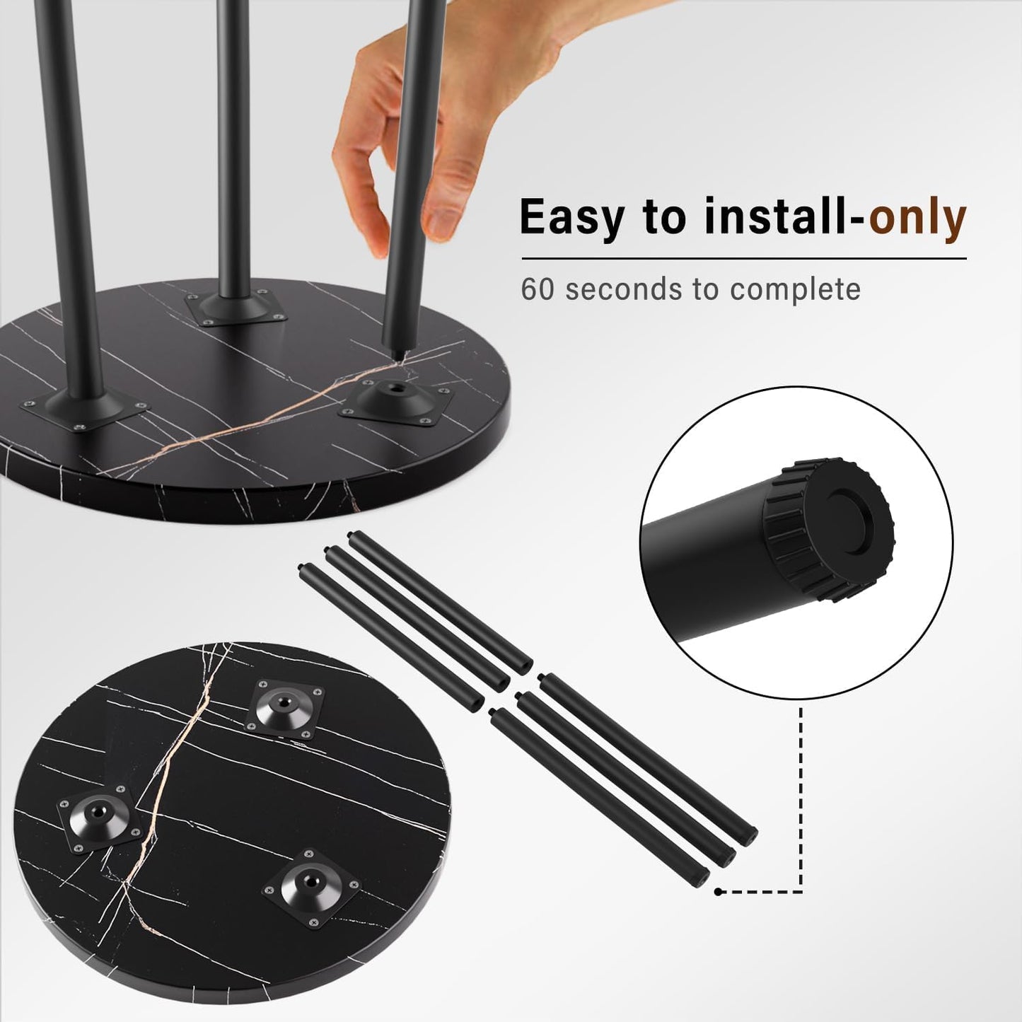 Plant Stand Indoor 2 Pack: Tall Plant Stand 20 Inch Convertible Multi-purpose Flowers Holder - Small Round Side End Table Mid Century Modern Decor - Plant Table for Home Decor