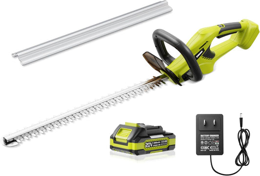 EWORK Hedge Trimmer Cordless 22-Inch Electric Bush Trimmer, 5/8" Cutting Capacity, 20V Battery Powered Lightweight Handheld Shrub Trimmers with Battery and Charger for Garden, Yard