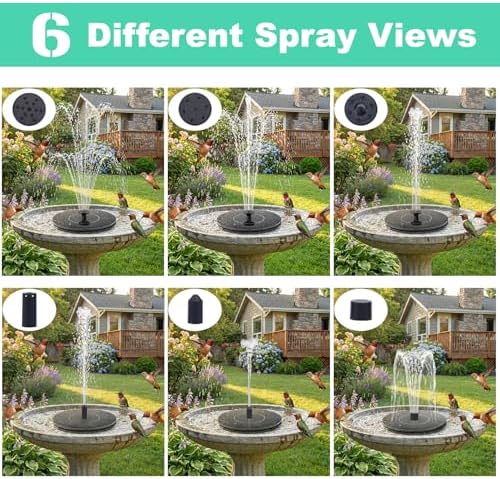 Solar Fountain, Floating Solar Water Pump for Bird Bath