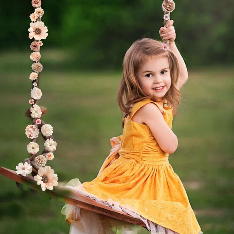 Faux Flower Heads Mini Champagne Artificial Flower Heads Fake Peony Daisy Rose Flowers Multicolor Small Silk Daisy Flower Heads for Craft Garland Wedding Party DIY Home Decoration,2-4 cm