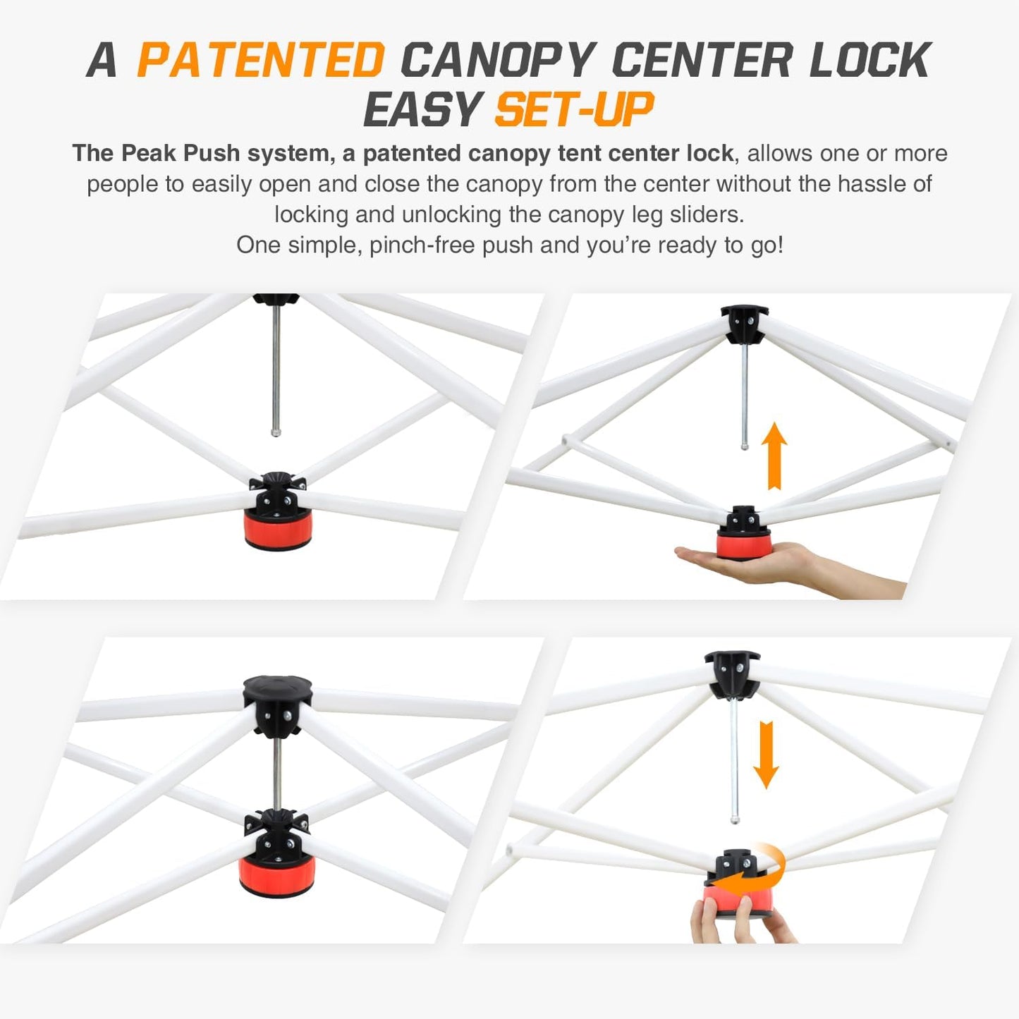 EAGLE PEAK Pop Up Canopy Tent with 1 Sidewall, Easy Setup Event Tent, Outdoor Sun Shade, Wheeled Carry Bag, Stakes and Guy Ropes, Instant Canopy 10x10, Flame
