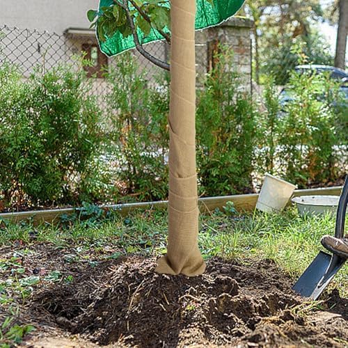 4 Roll 10''x10ft Natural Burlap Tree Wrap Rolls,Fabric Tree Trunk Protector