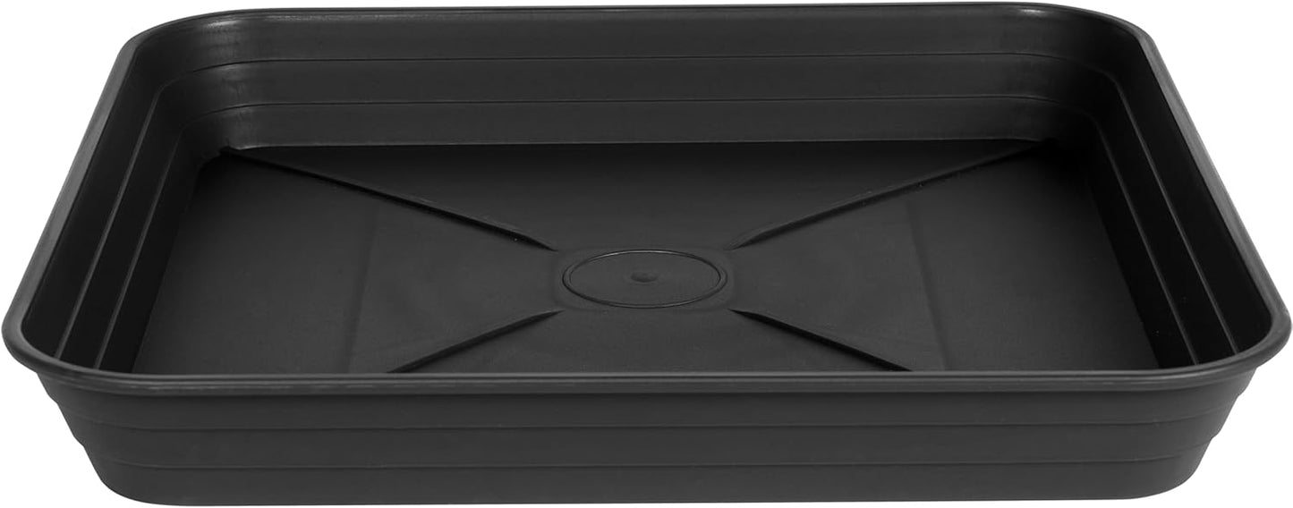 4 Pack Square Plant Saucer Tray 12 inch, Heavy Duty Plastic Plant Saucers for Indoors Outdoor, Flower Plant Drip Trays for Pots, Square Seed Starting Tray, Seedling Growing Trays