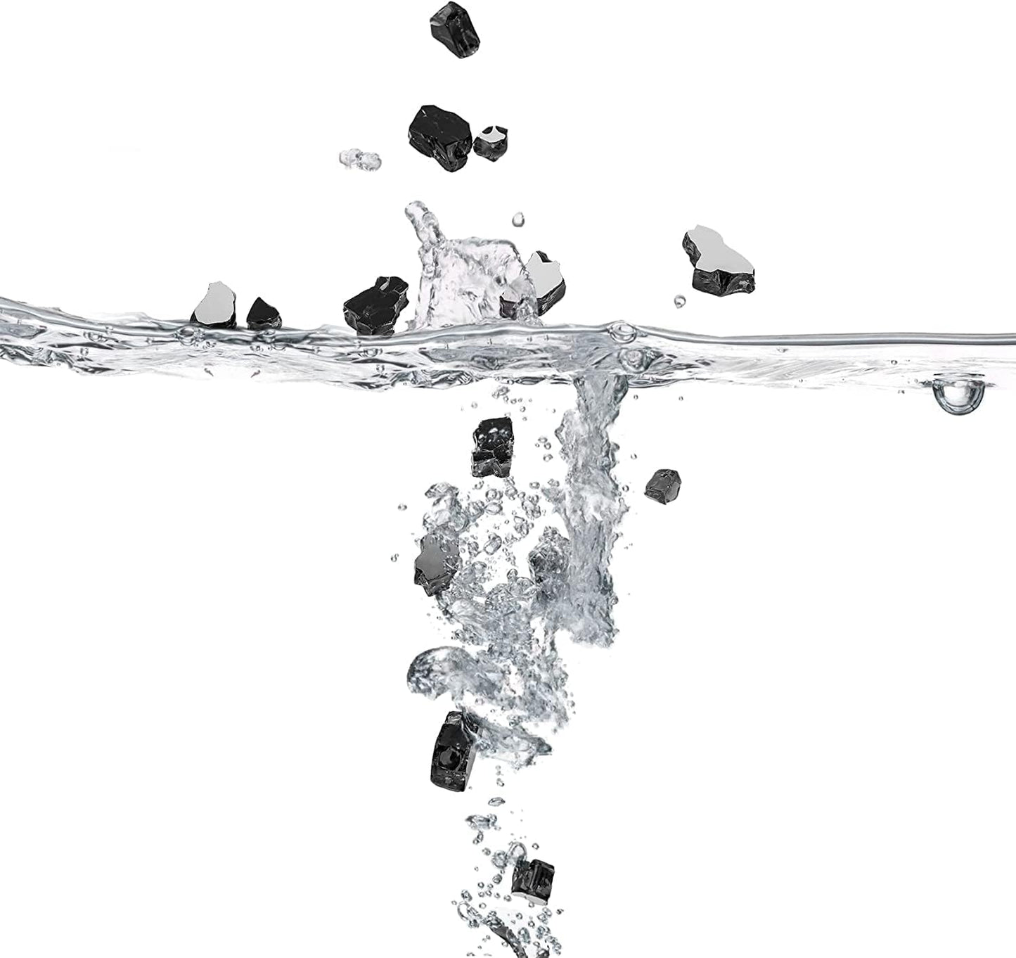 Mr. Fireglass 20 Pounds Black Reflective Fire Glass, 1/2 Inch High Luster Reflective Tempered Glass Rocks for Fire Pit Table Fireplace and Landscaping, Decorative Propane Gas Fireplace Glass Rocks