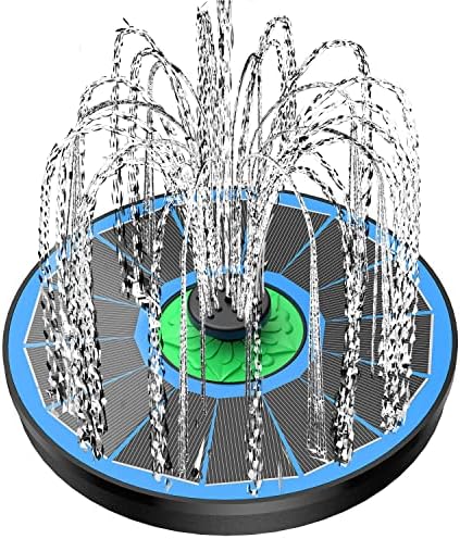 Yzert Solar Fountain Full Glass Panel No Battery, 3.5W Solar Bird Bath Fountains with 4 Fixed Rods & 7 Nozzles, Solar Fountain Pump for Bird Bath, Garden, Pond, Pool, Patio,Hummingbird